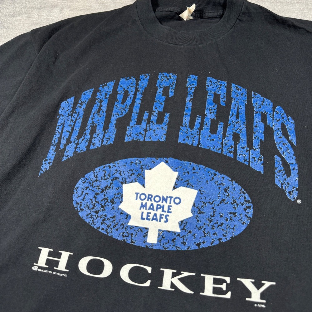 Toronto Maple Leafs Shirt Mens XL Black Vintage 90s NHL Hockey Single Stitch - Picture 2 of 10